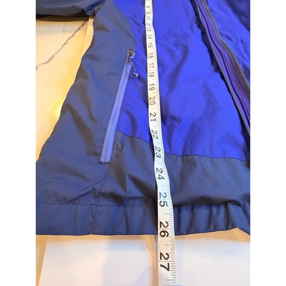 LL Bean Kids XL 18 Discovery Rain Jacket Blue Colorblock Hooded Shell 295451
